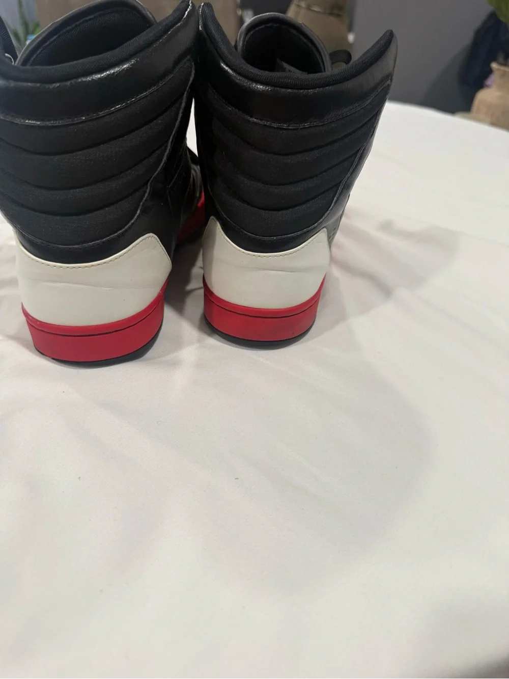 adidas Black and Red High-Top Sneakers